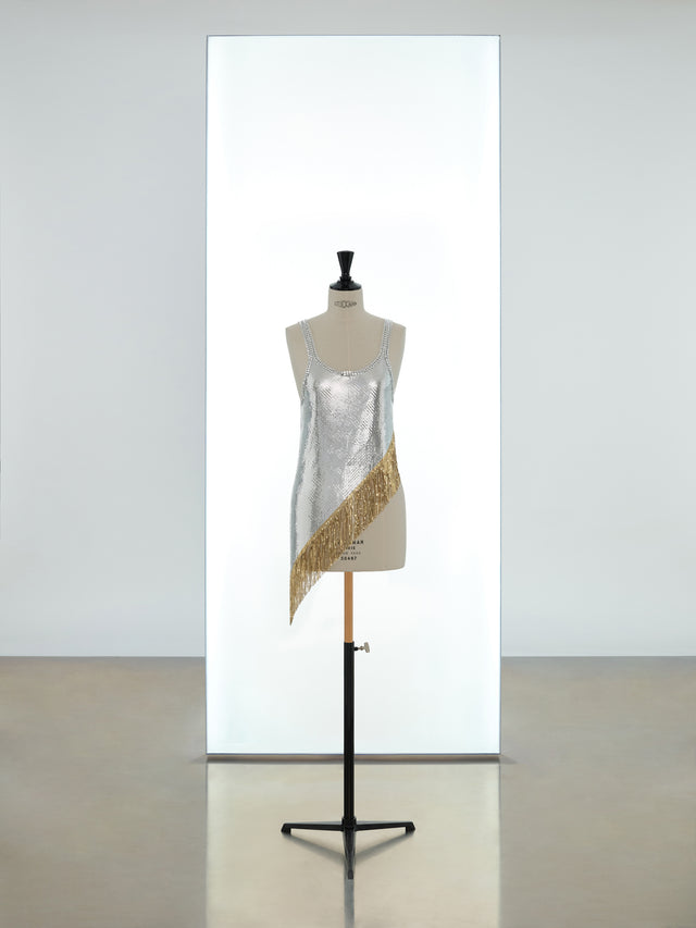 Asymmetric strap tunic in mesh - Image 1