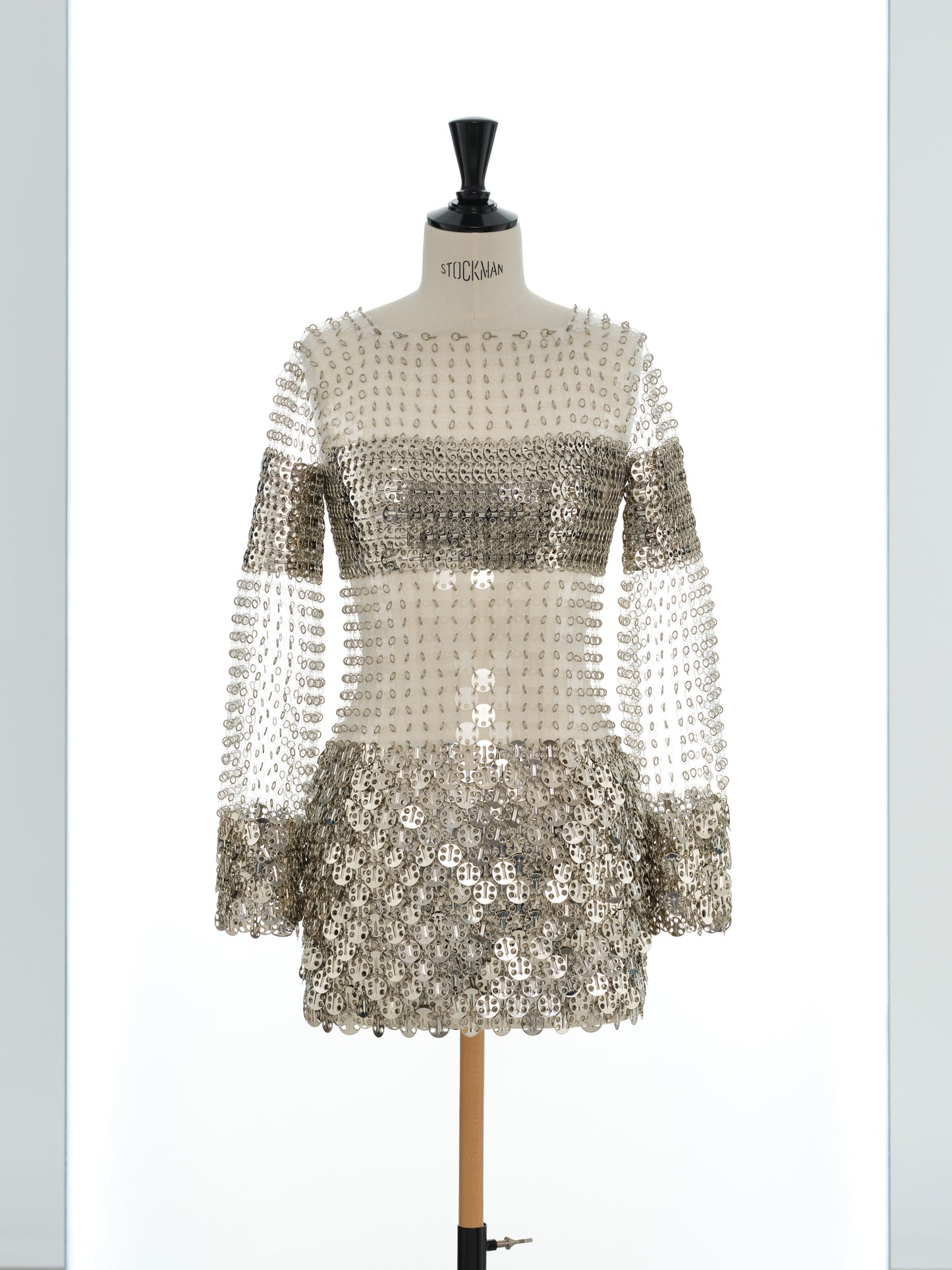 Long sleeves illusion dress