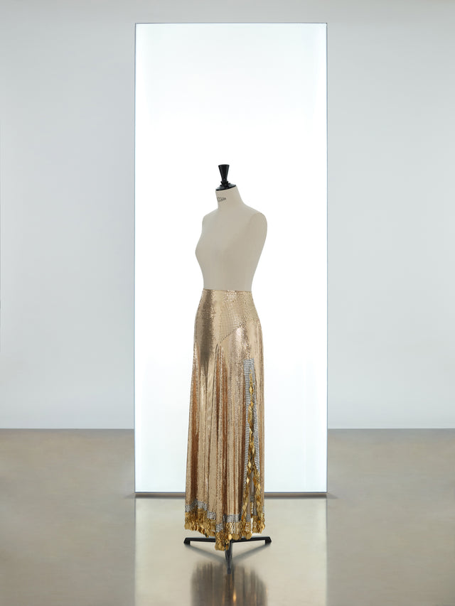 Long draped skirt made in iconic mesh - Image 1