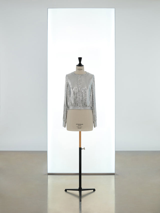 Long sleeves iconic mesh bomber jacket - Image 1