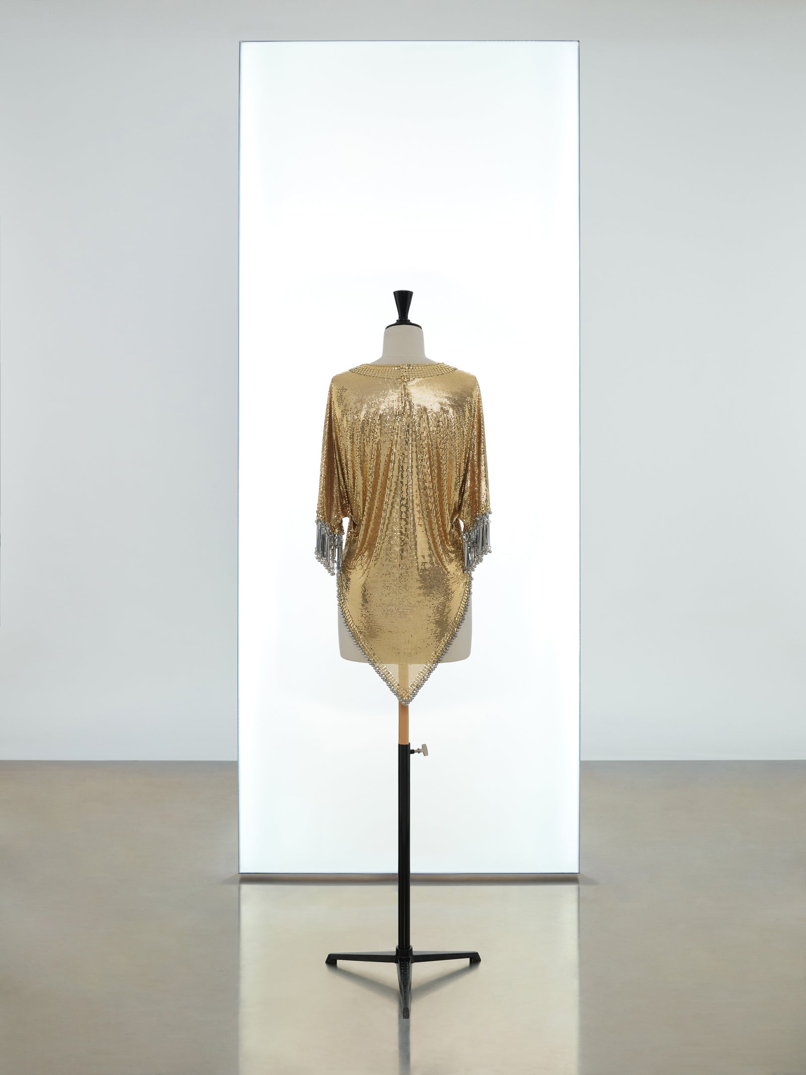 Draped short sleeves tunic made in iconic mesh position 2 - Image 2