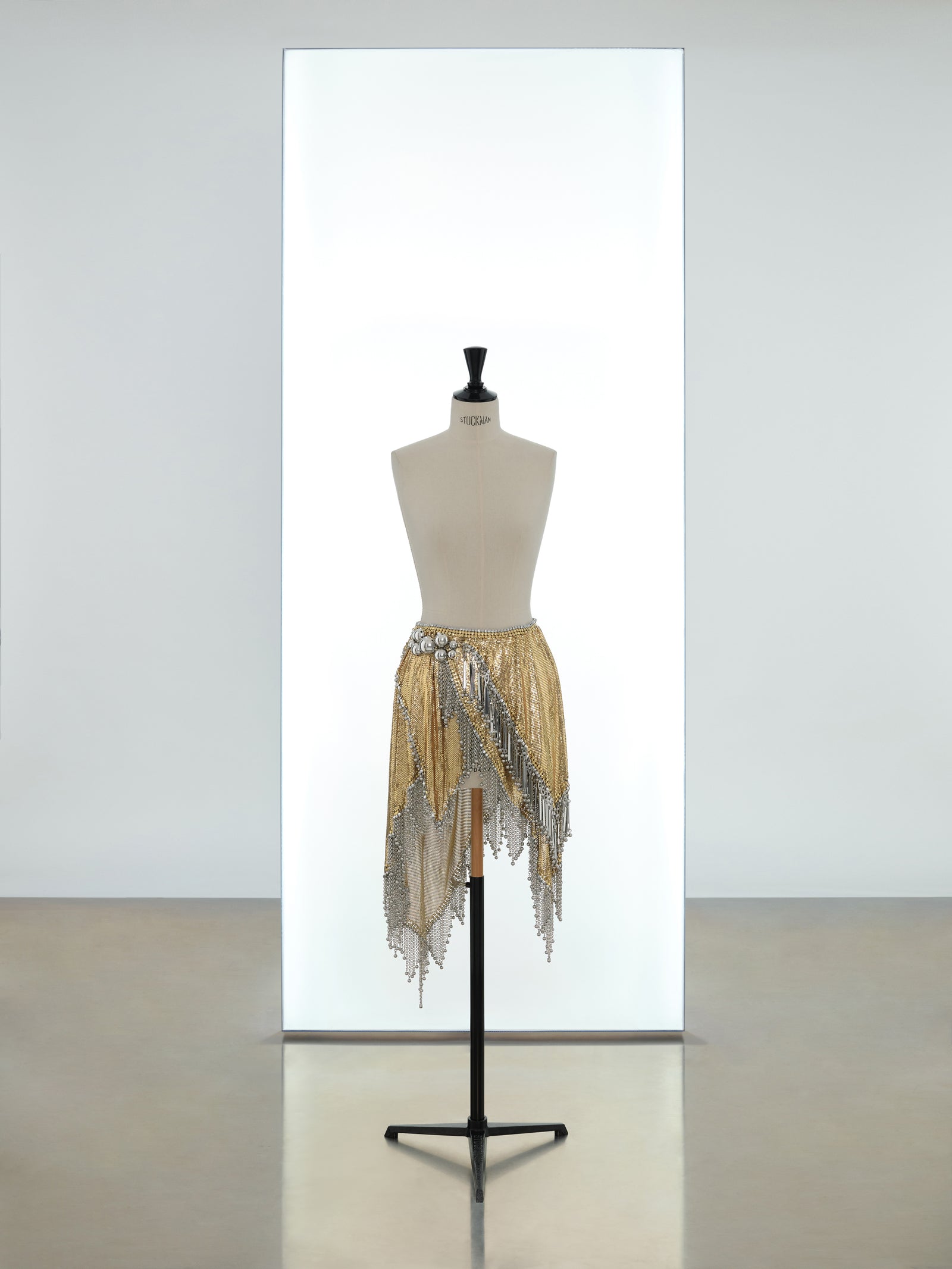 Draped wrap skirt made in iconic mesh position 1 - Image 1