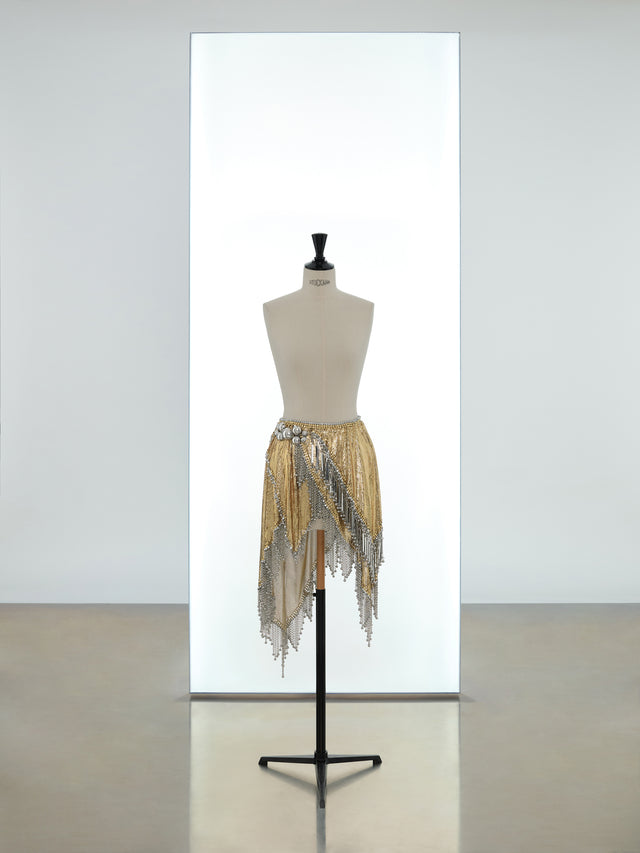 Draped wrap skirt made in iconic mesh - Image 1