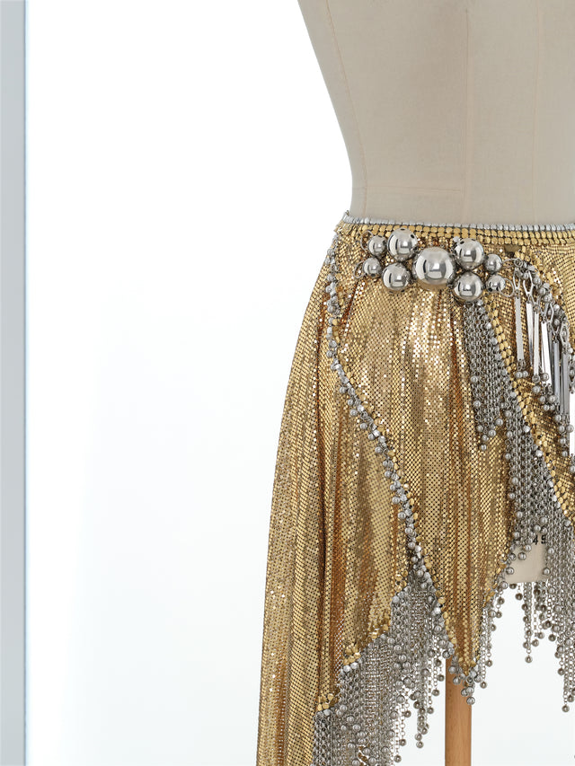 Draped wrap skirt made in iconic mesh - Image 2