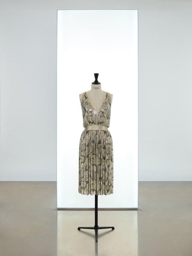 Mid length sleevesless dress in python - Image 1
