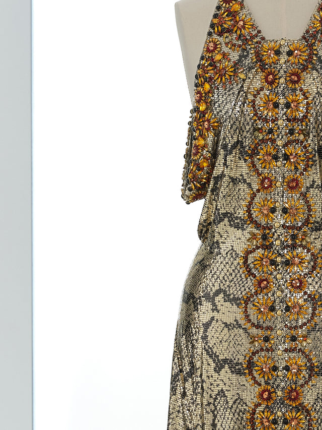 Mid length halter neck dress in printed python - Image 2
