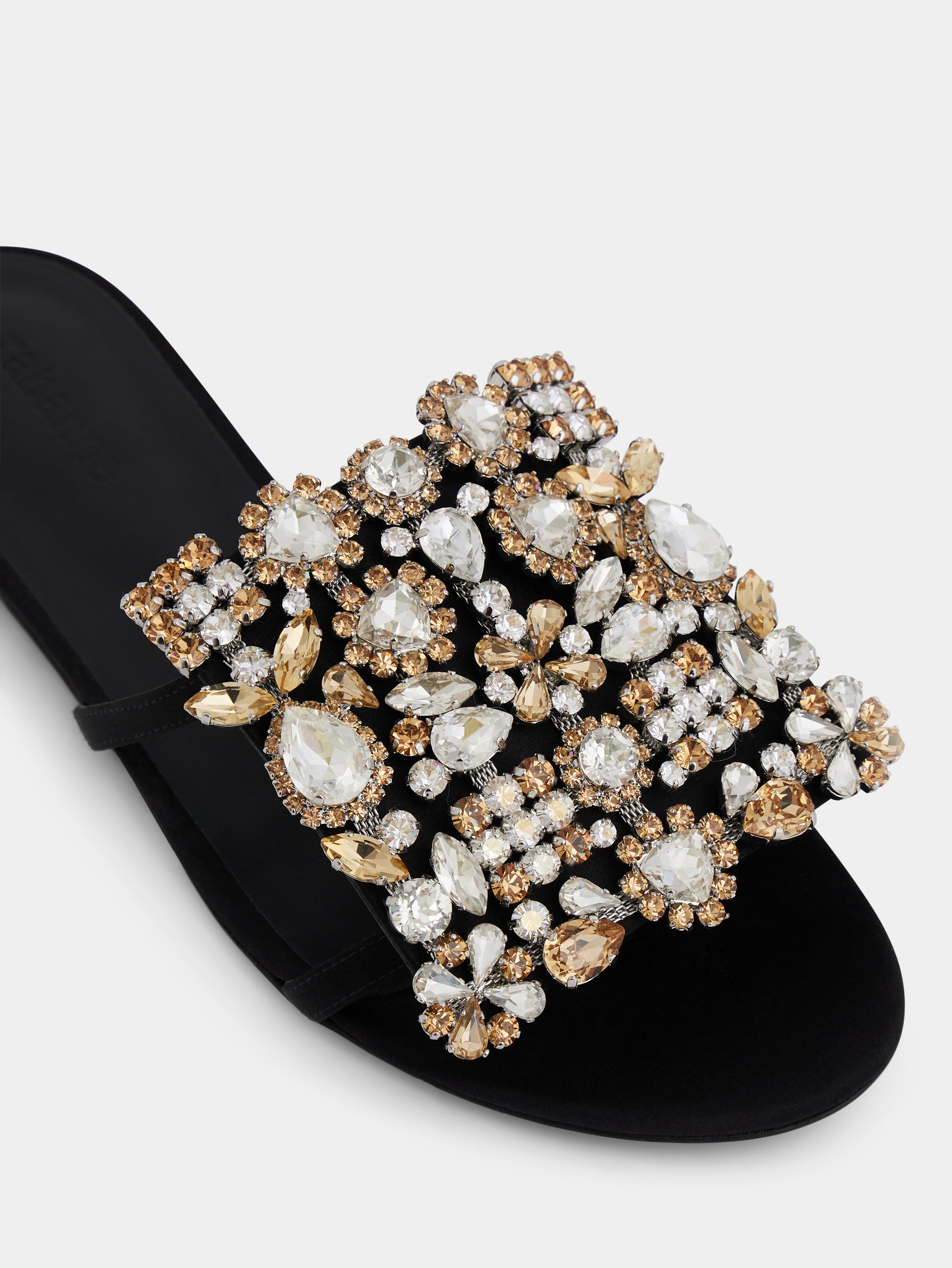 Flat sandals with strass black position 5