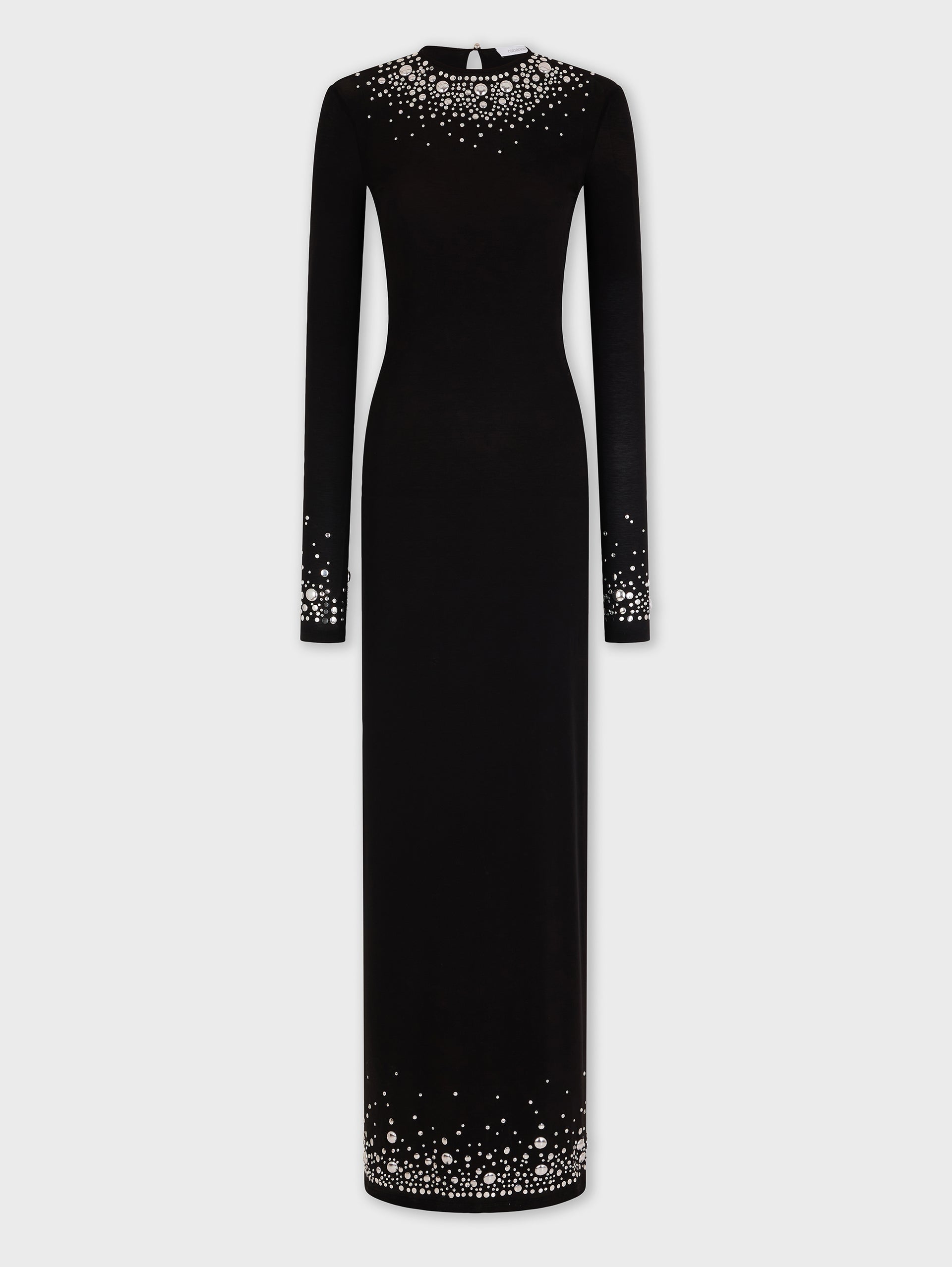 Long second-skin jersey dress position 6
