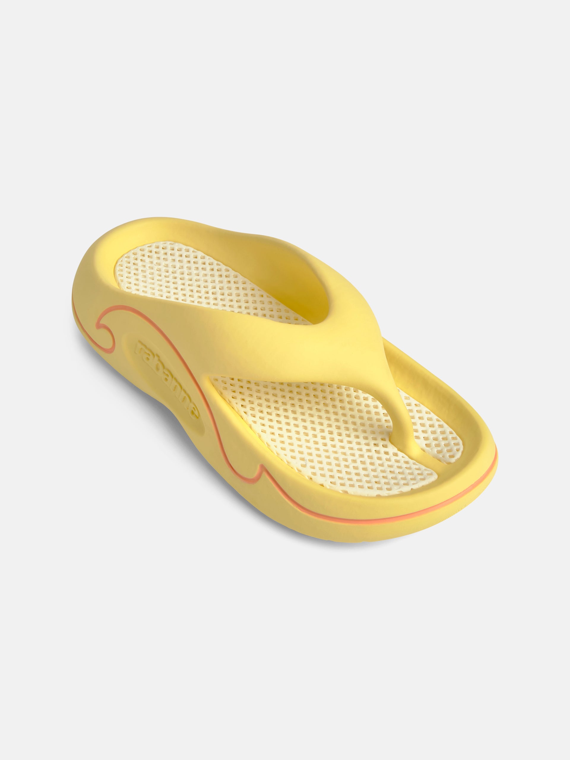 Flat sandals yellow and white rubber shoes position 2