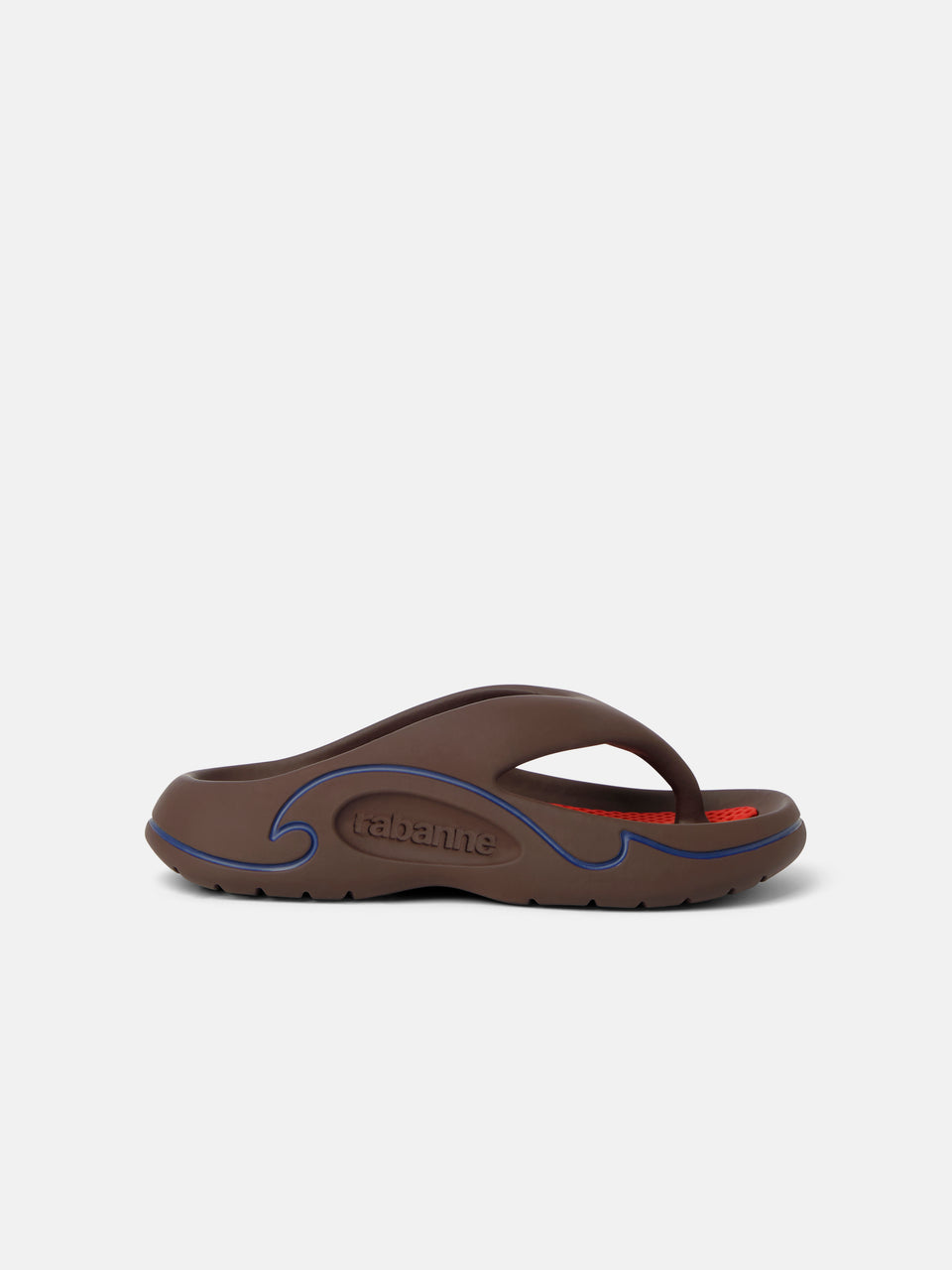 Flat sandals brown and red rubber shoes position 1 - Image 1