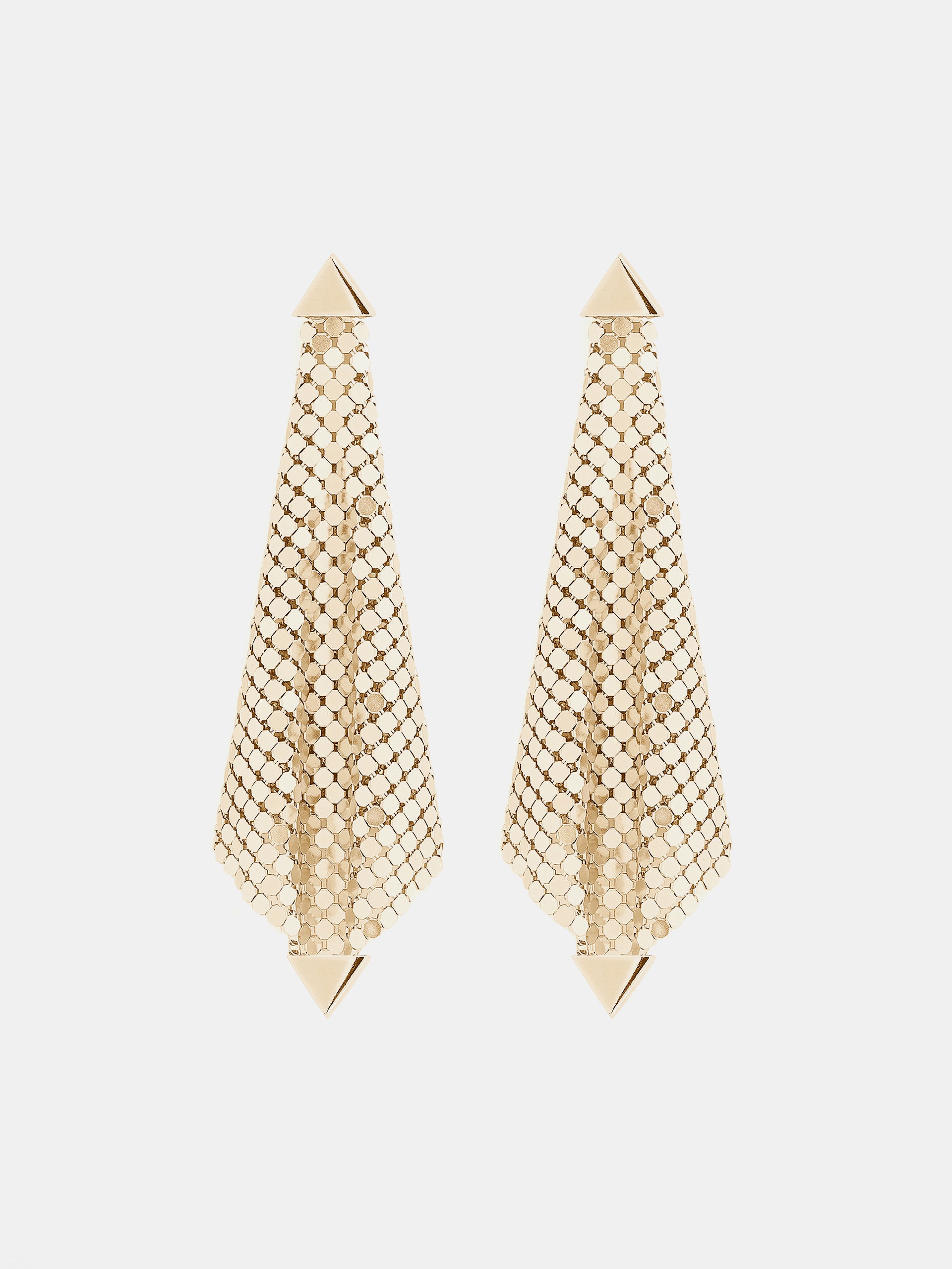 Gold chainmail earrings position 1