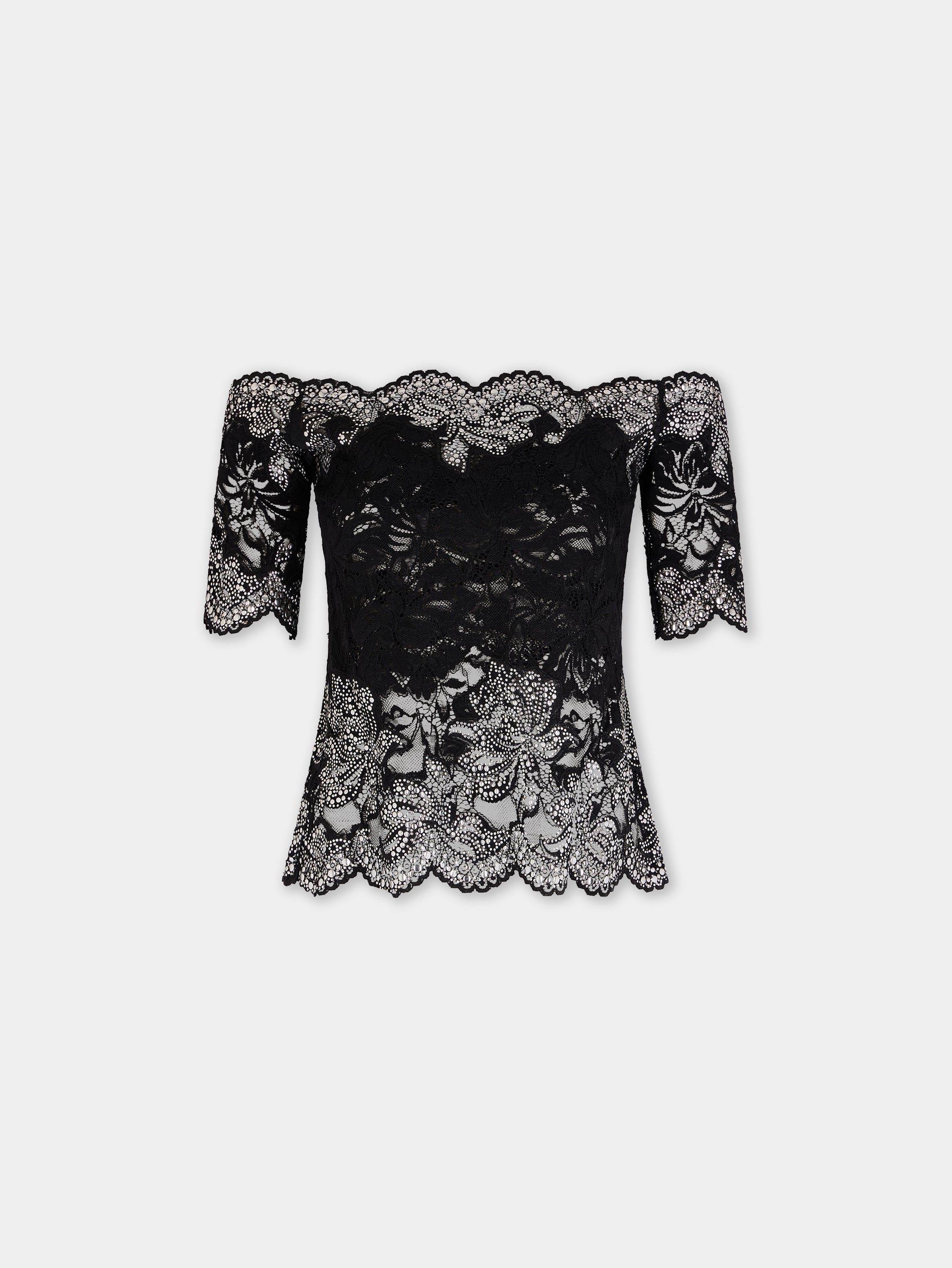 Top in lace black position 1