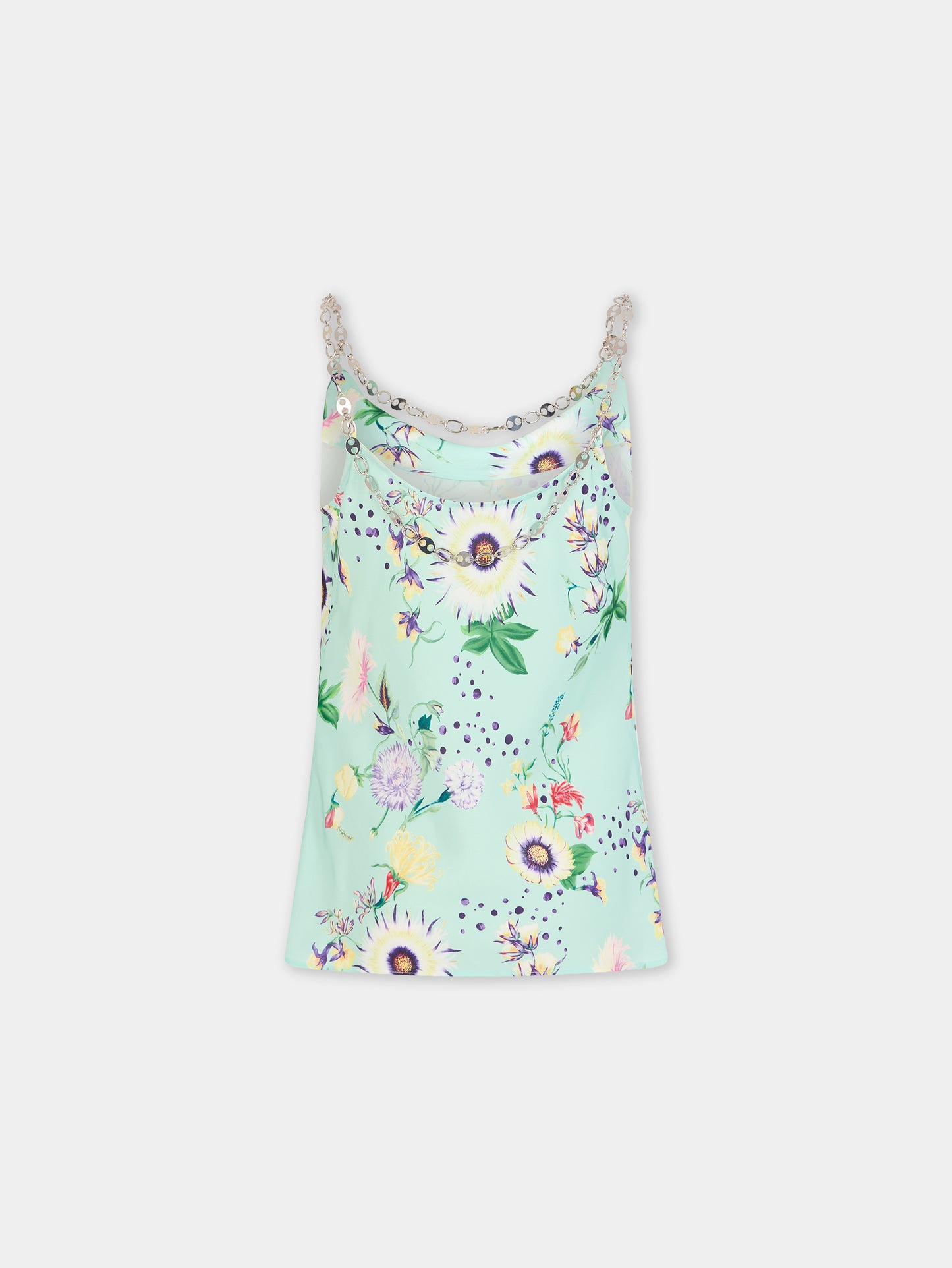 Top à motifs floraux avec détails chaînes