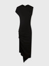 Robe drapée noire en jersey