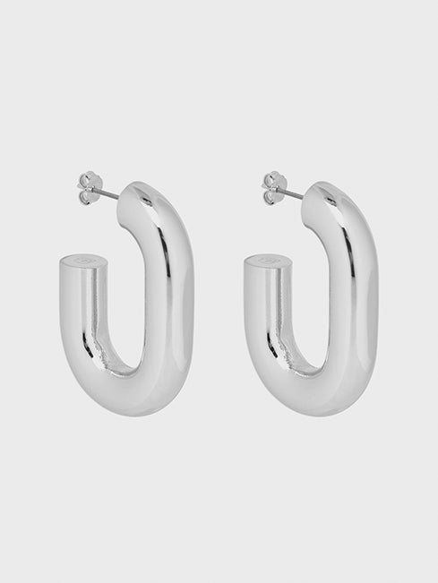 Silver XL Link Earrings - Image 1