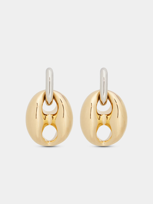 Eight chunky earrings in silver and gold - Image 1