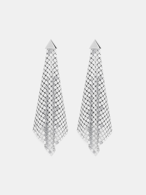 Silver chainmail earrings