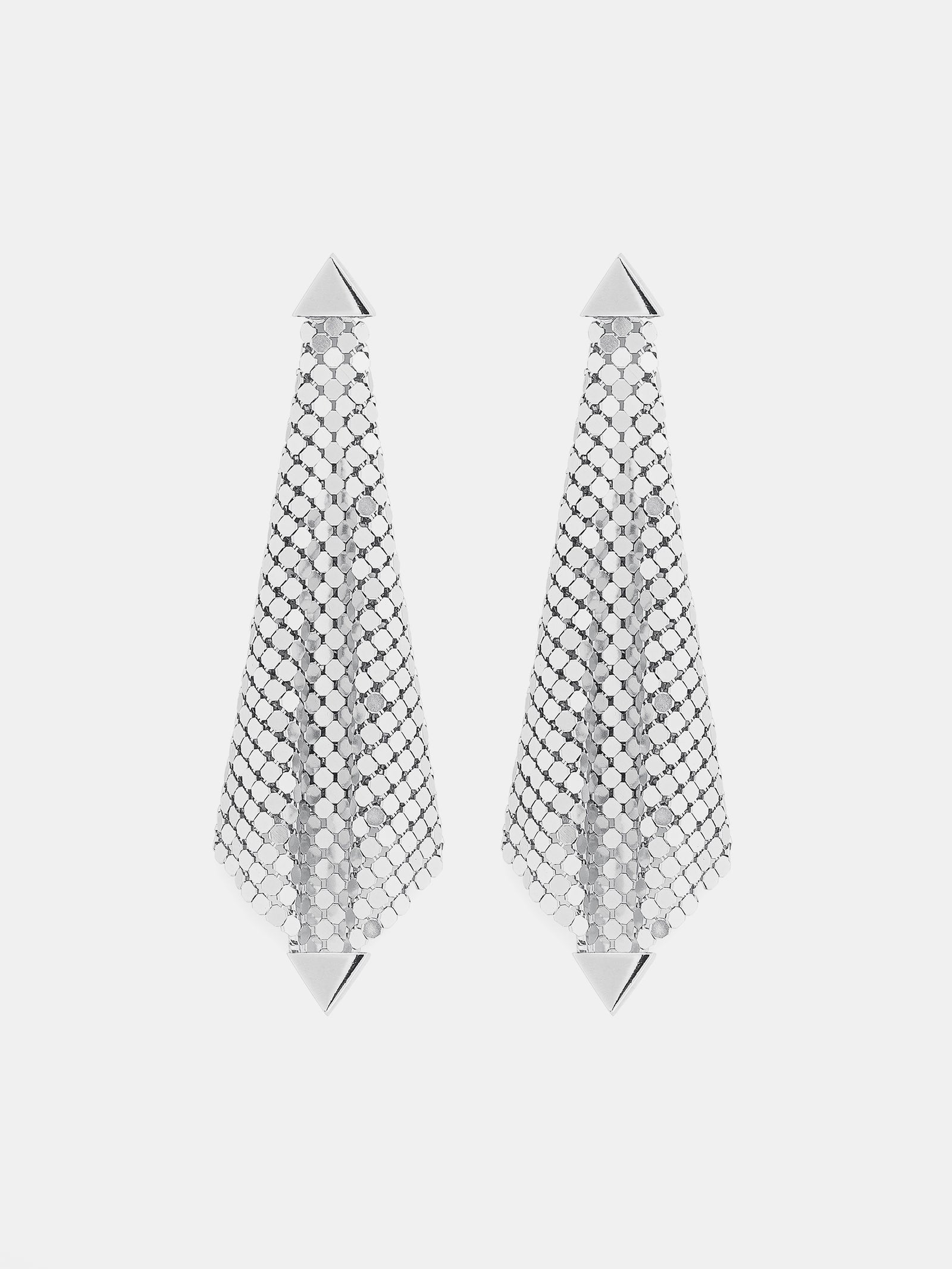 Silver chainmail earrings position 1 - Image 1