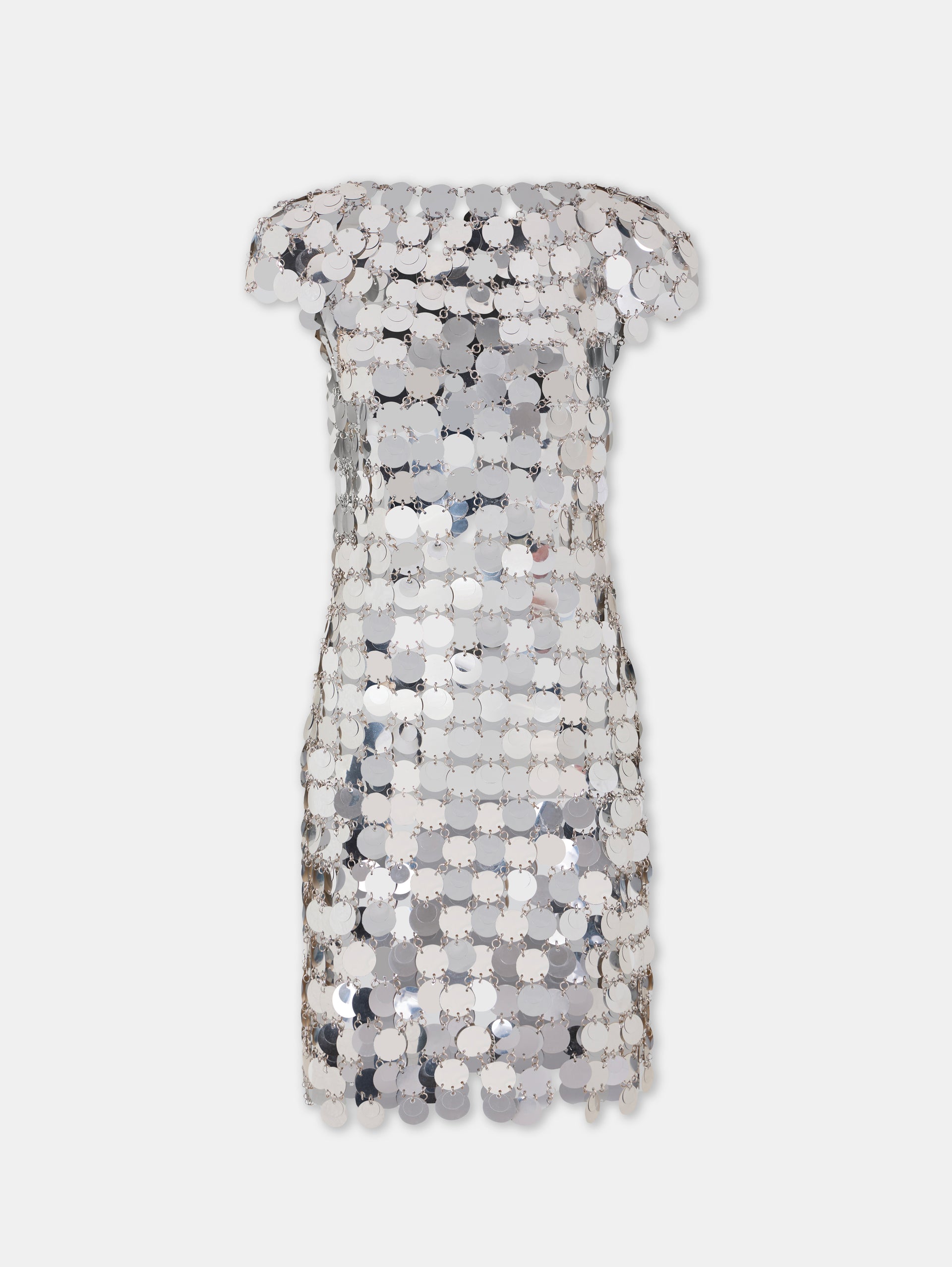 Paco Rabanne | Women Sequin Embellished Mini Dress Silver 40 Paco Rabanne | Women Sequin Embellished Mini Dress Silver 40