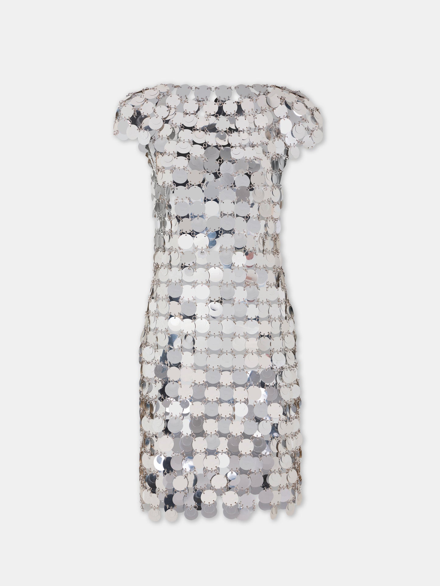 The iconic silver Sparkle disc dress