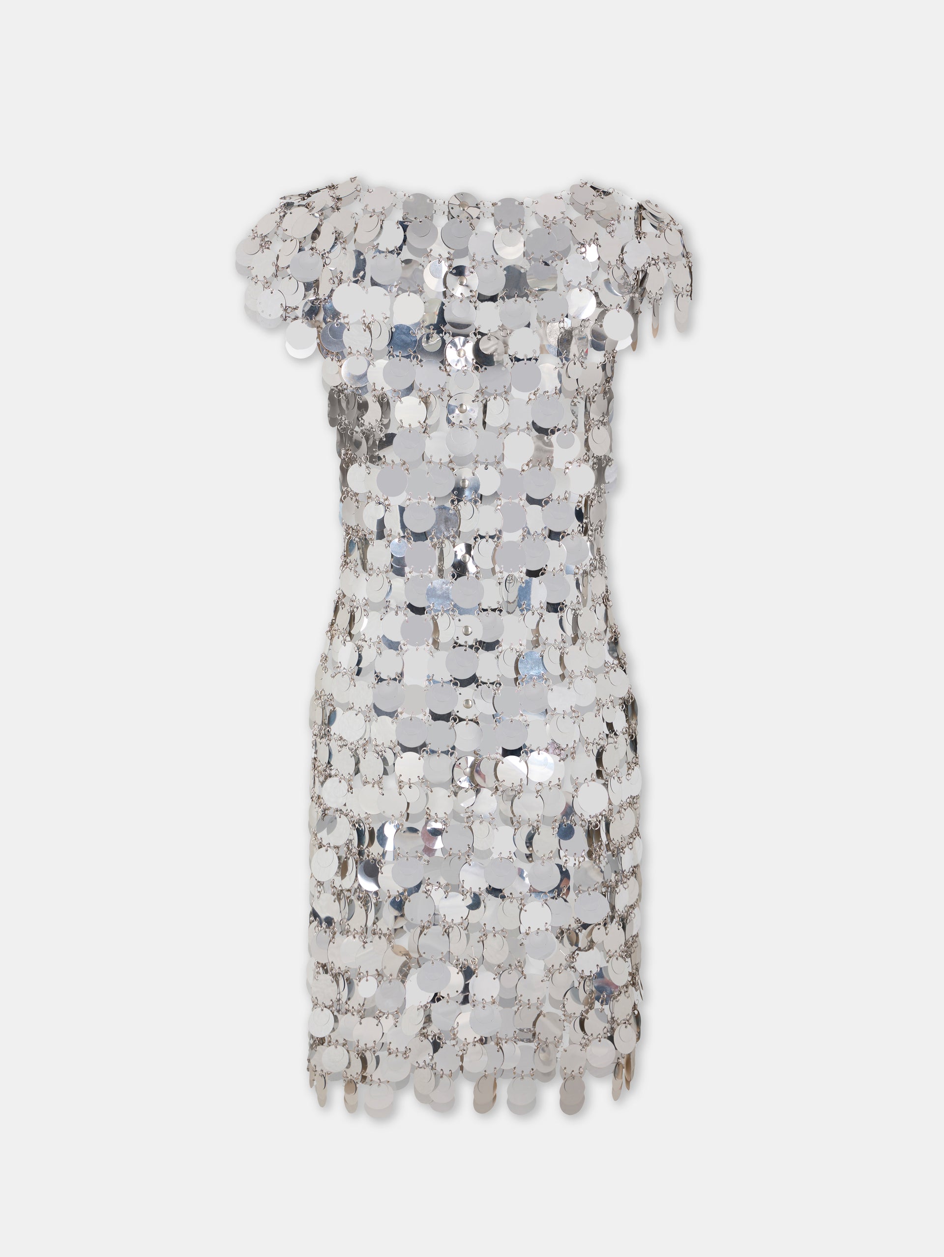 silver reflective dress Luxury Silver Mirror Crystal Mermaid Evening Dress LA73693 Silver / 8