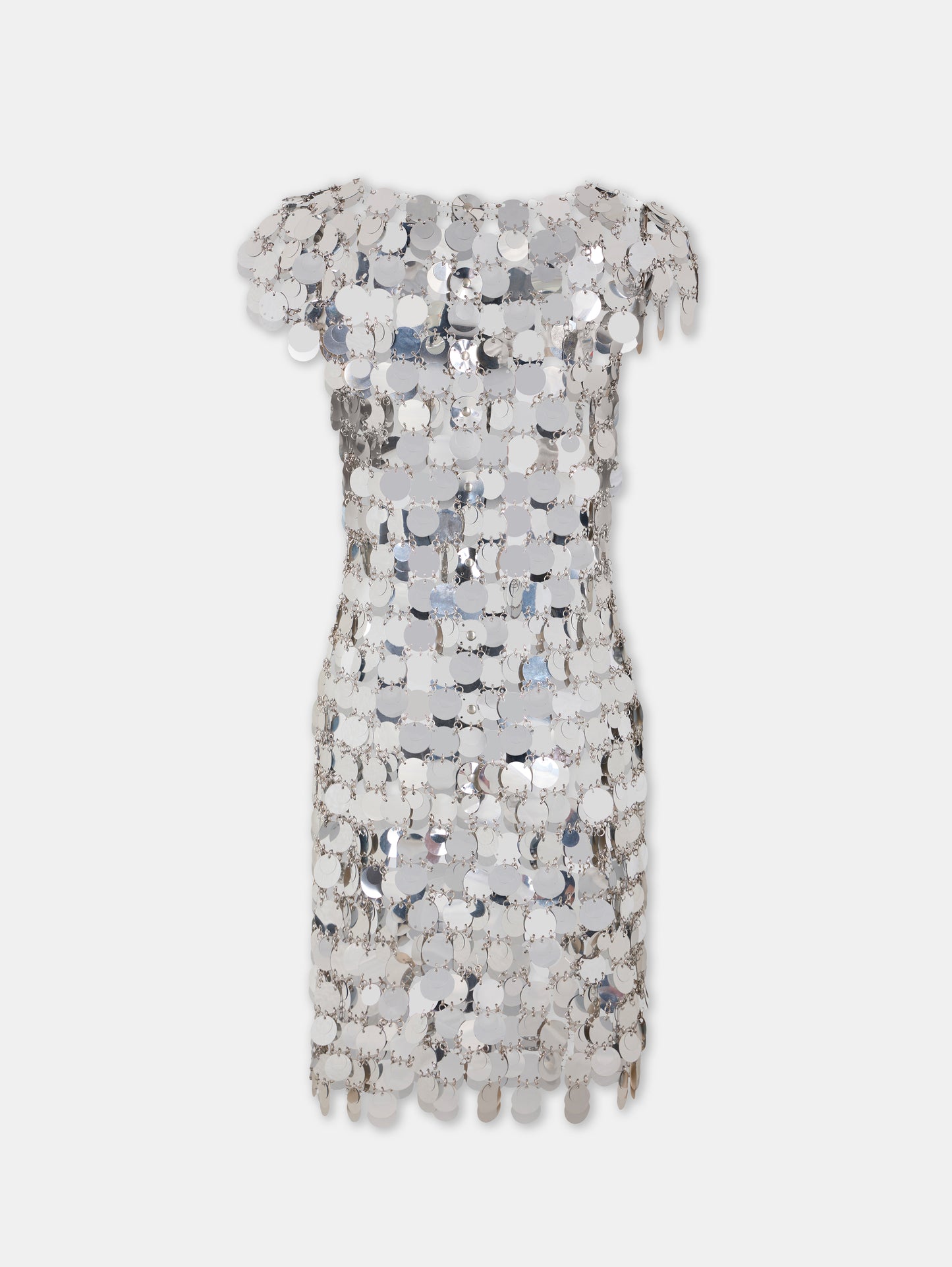The iconic silver Sparkle disc dress