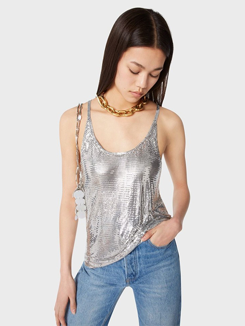 Silver chainmail top