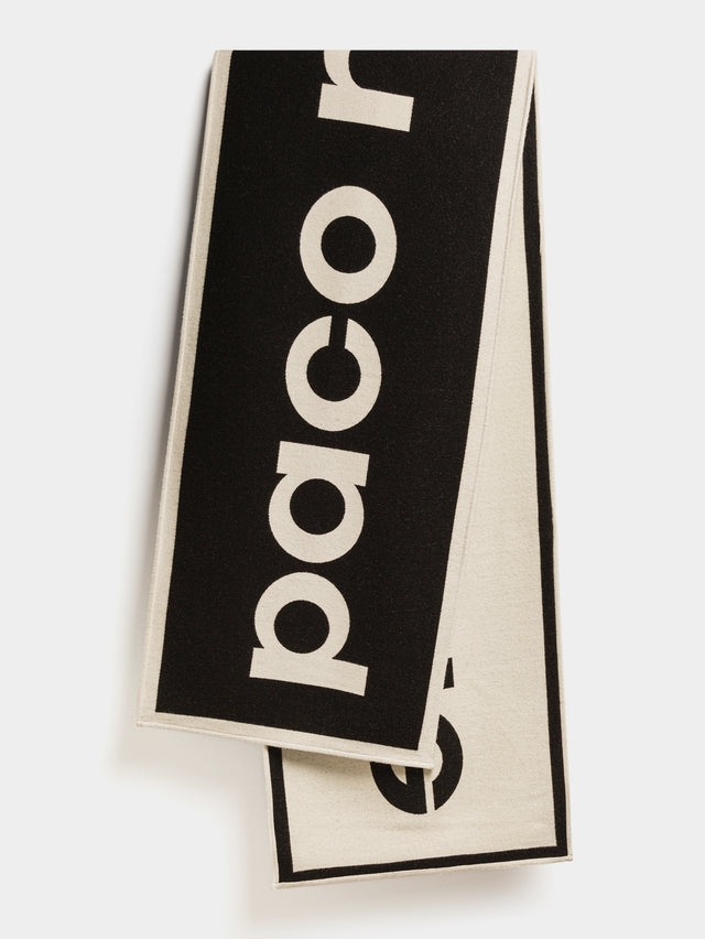 BLACK SCARF WITH PACO RABANNE LOGO