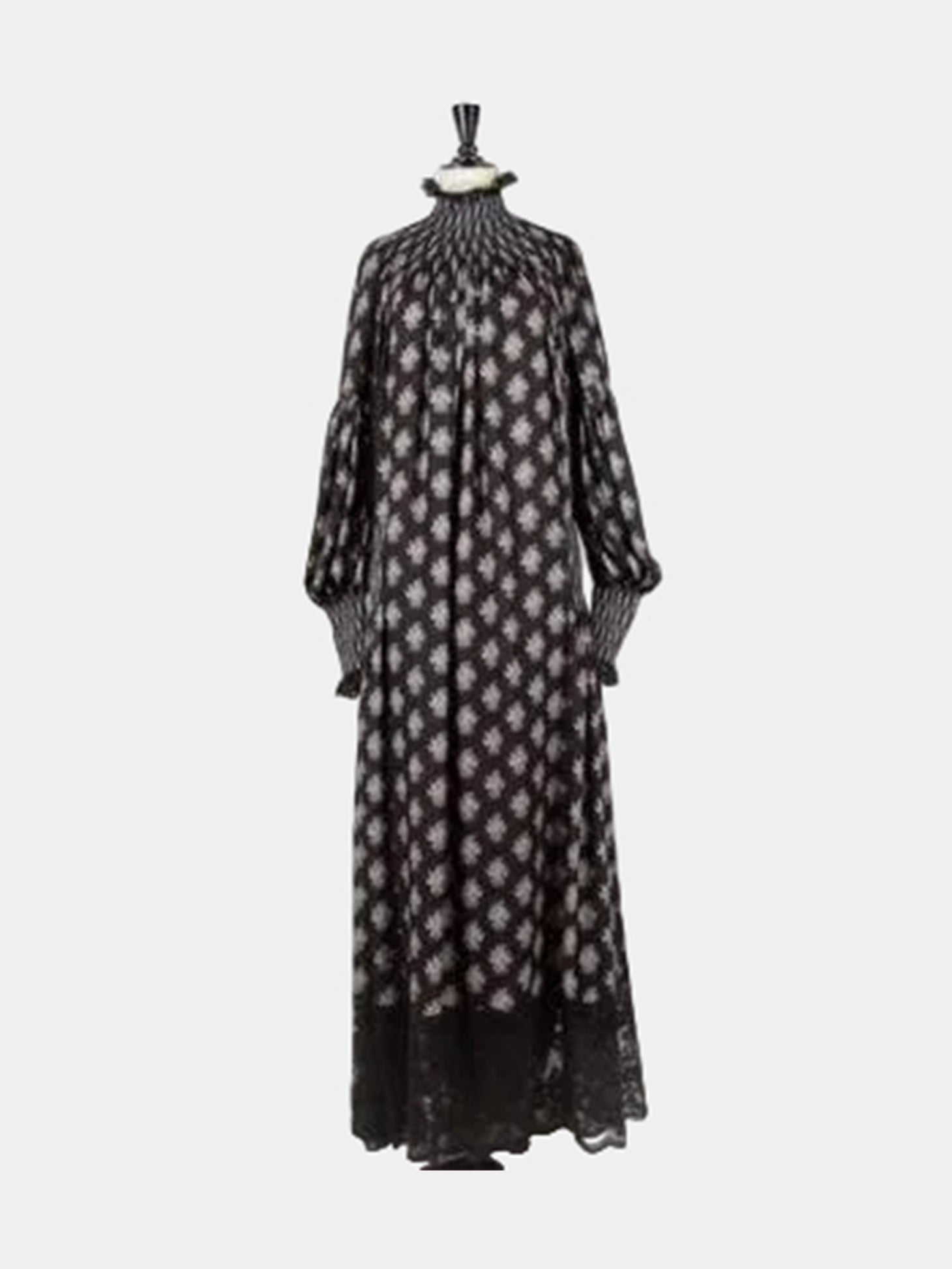 Black printed long dress