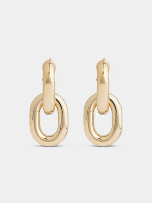 Gold double XL Link earrings - TU