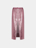Pink mesh long skirt