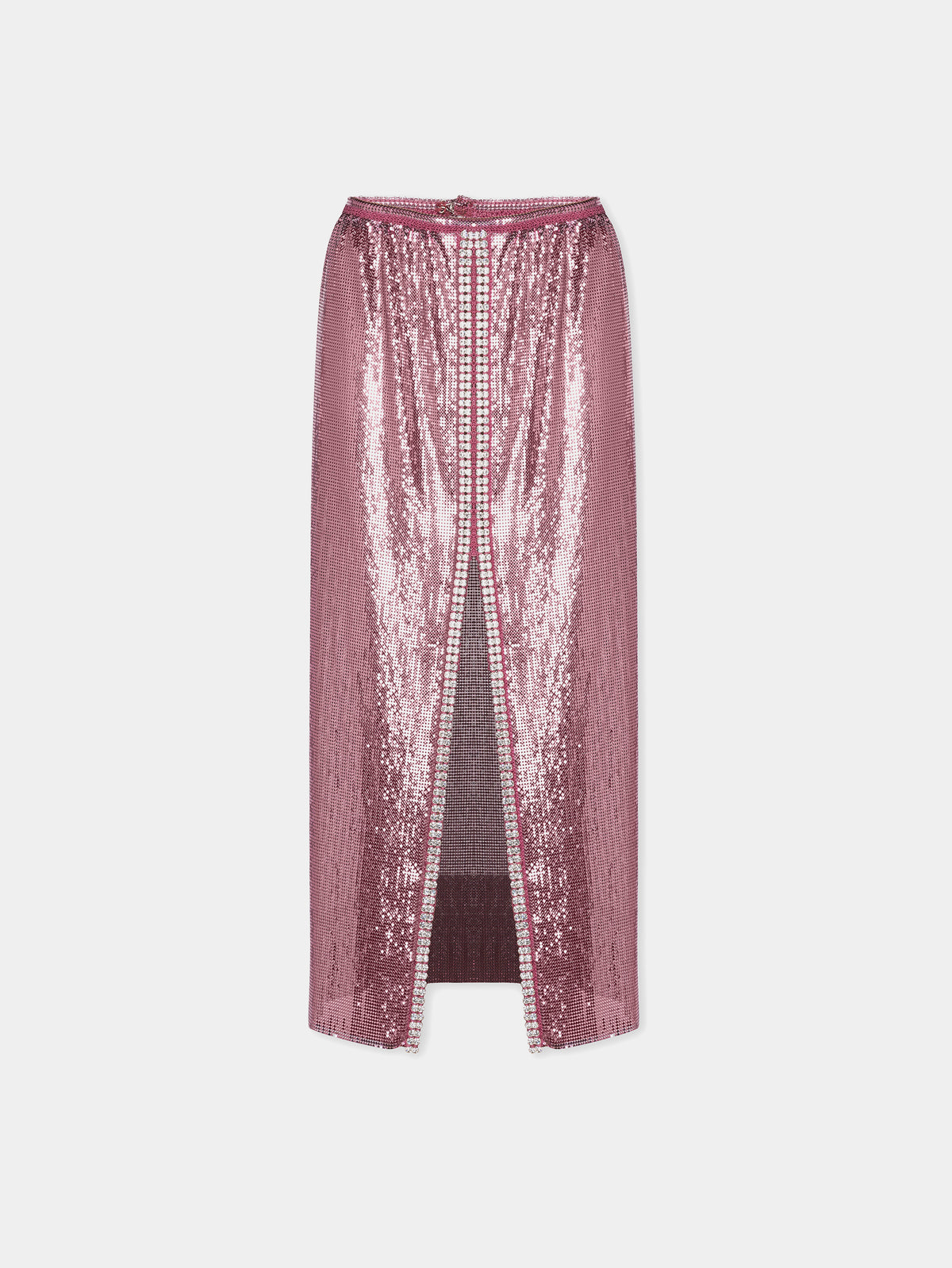 Pink mesh long skirt
