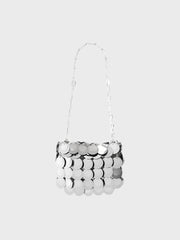Silver sparkle discs nano bag