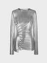 Haut drapé argent en lurex