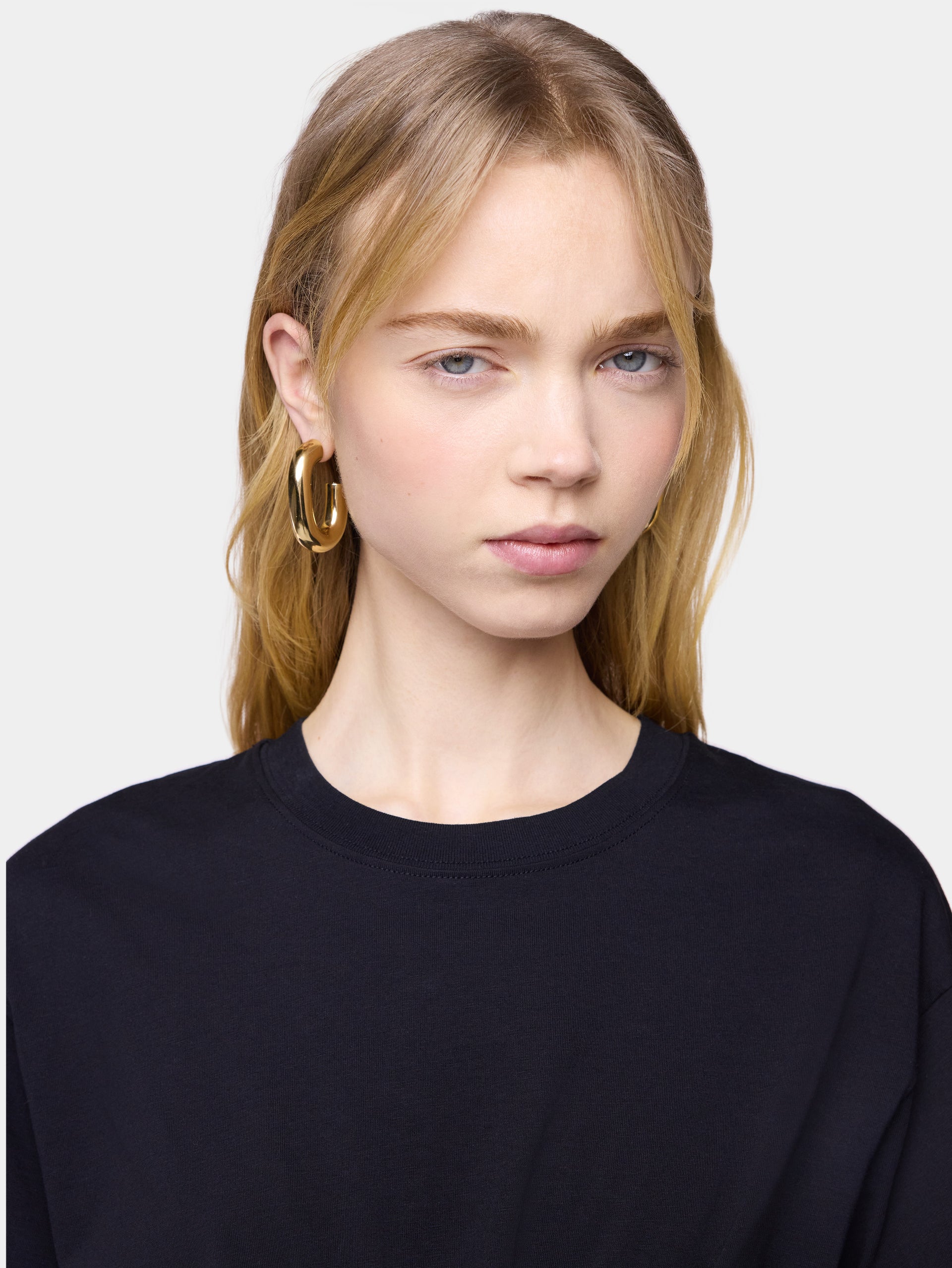 Gold XL link earrings