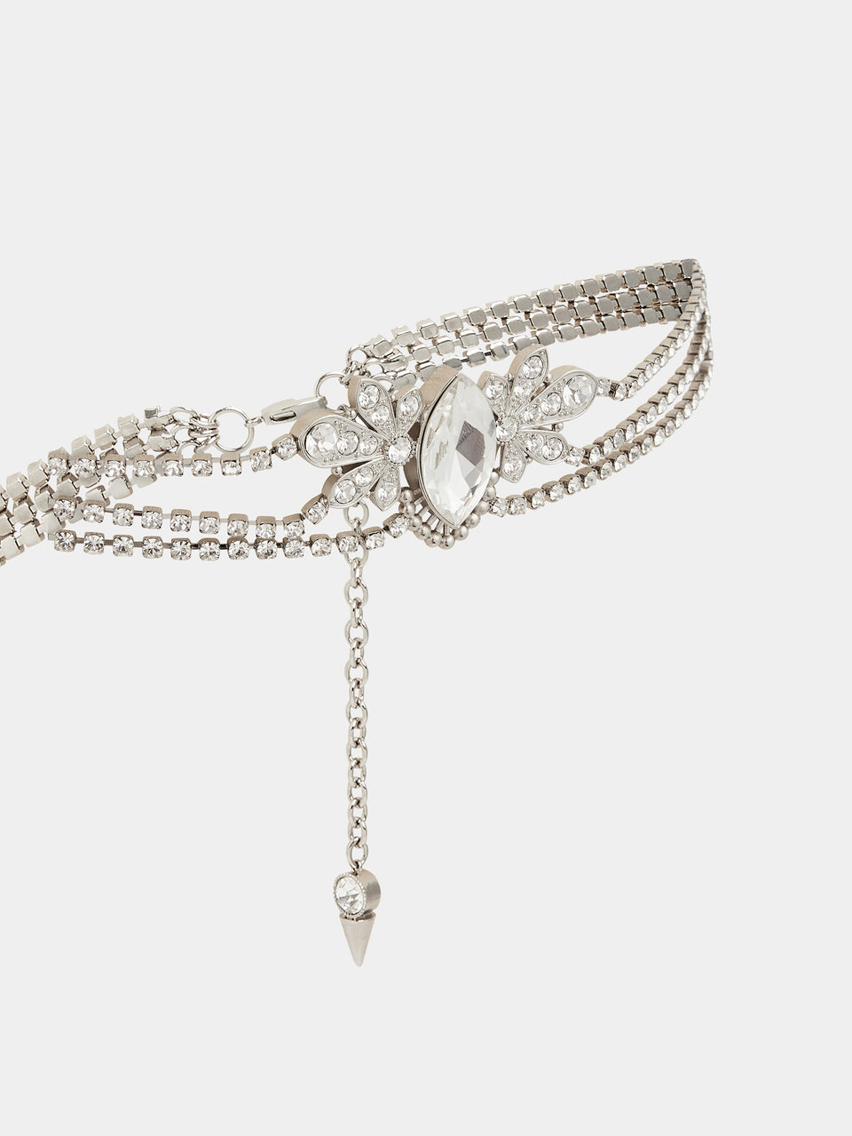 Crystals-embellished chain belt