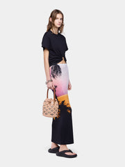 Maxi Skirt in Thunderstorm-Printed Second-Skin jersey position 2