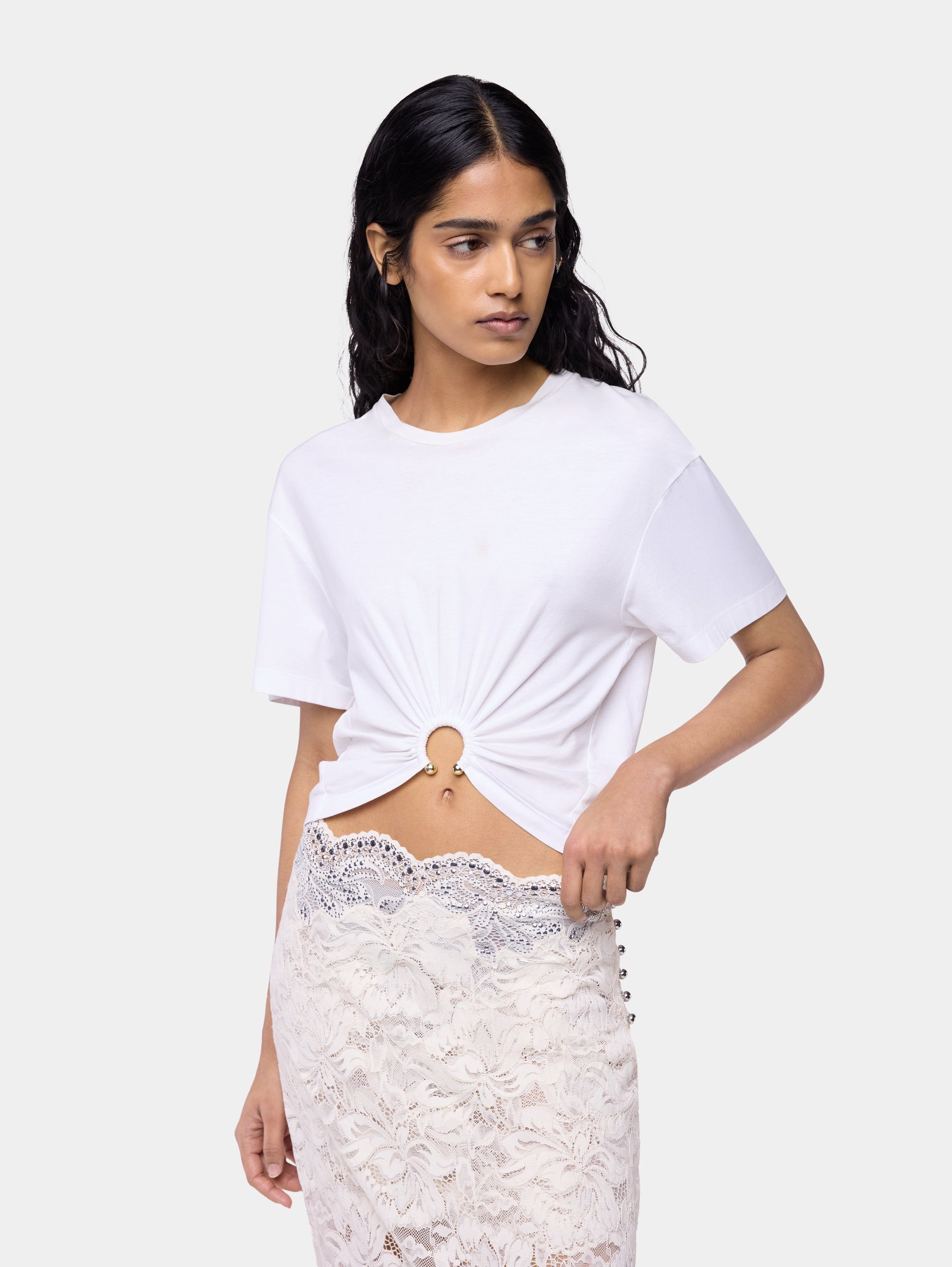 トップス marno Maya tops / White Embroidered short-sleeved top White For Women | Maje