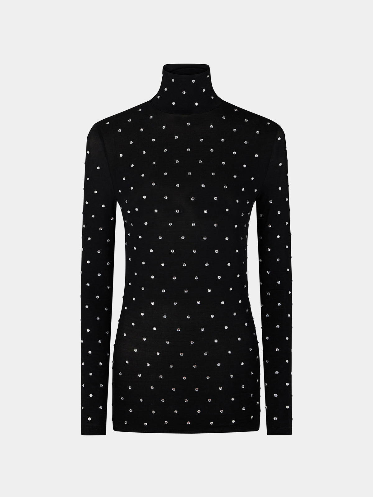 Second skin turtleneck jersey top with crystals - Image 1