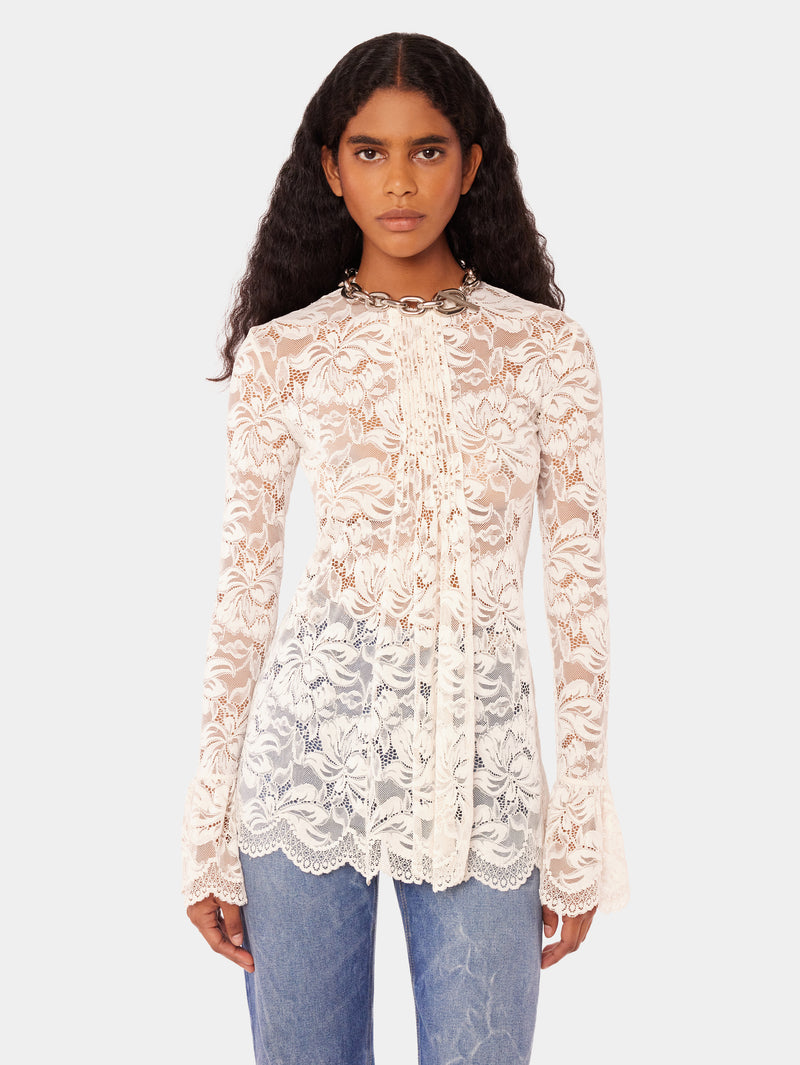 Pleated lace top