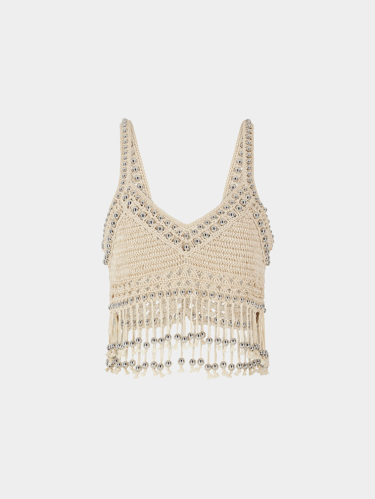 Crochet crop top with fringes