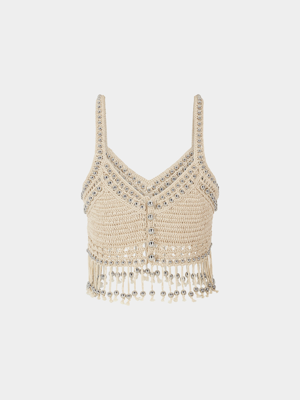 Crochet crop top with fringes