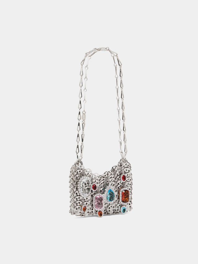 Iconic Silver Nano 1969 Bag with crystal charms