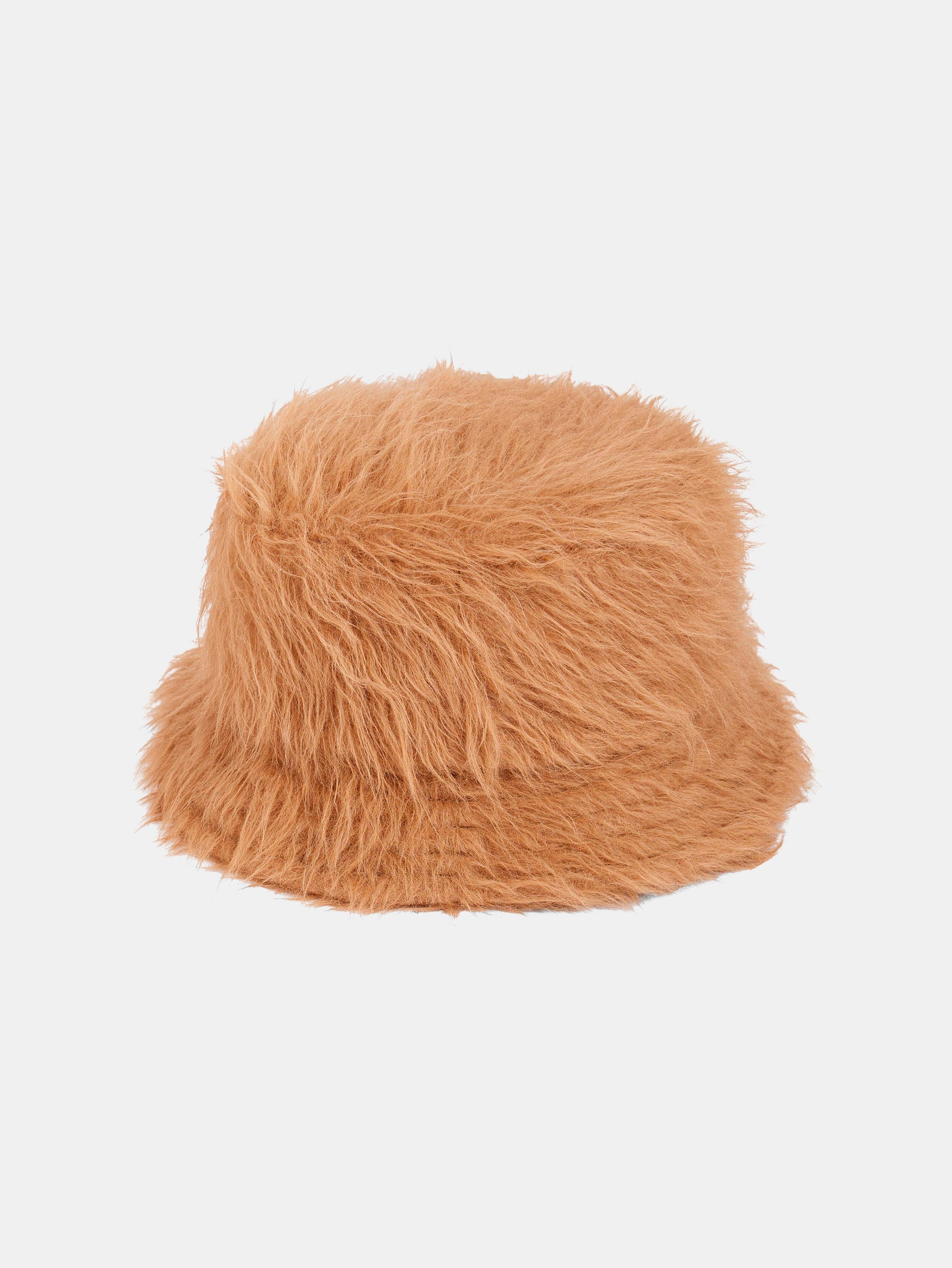 Free Fur Brown bucket hat