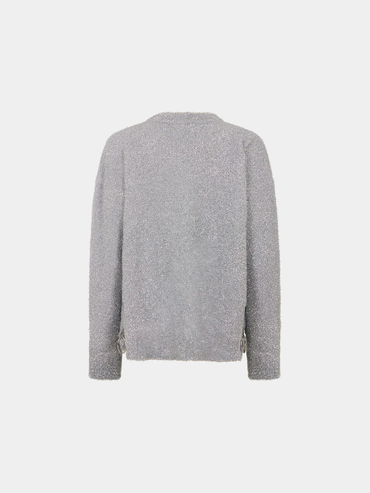 Sweater with silver metalized effect