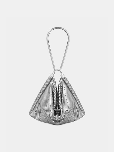 soft silver chainmail pocket bag