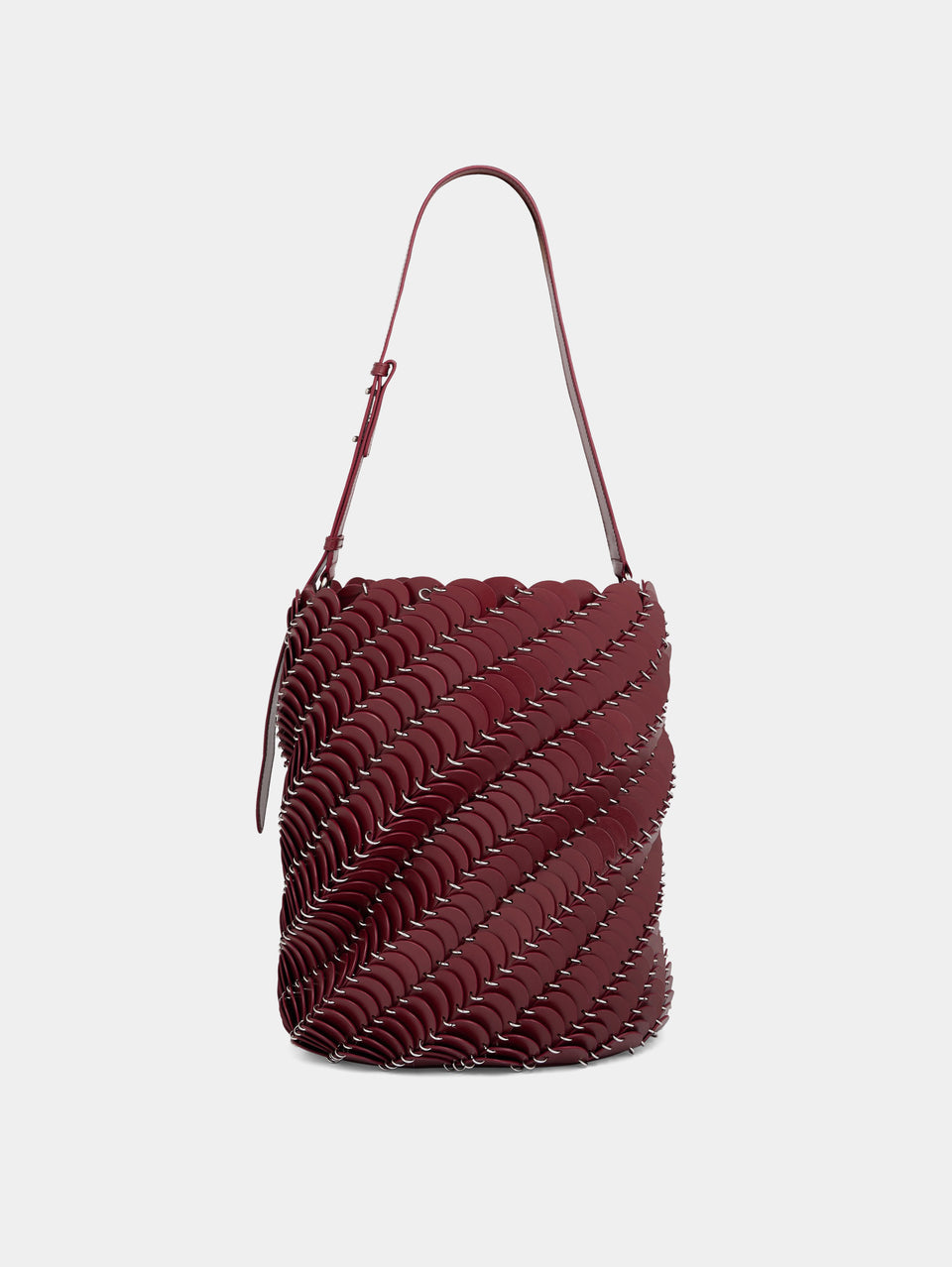 Large Merlot bucket Paco bag in leather