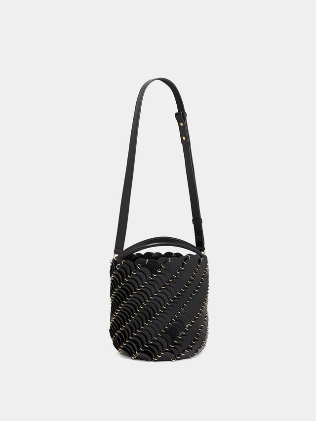 Medium Black bucket Paco bag in leather