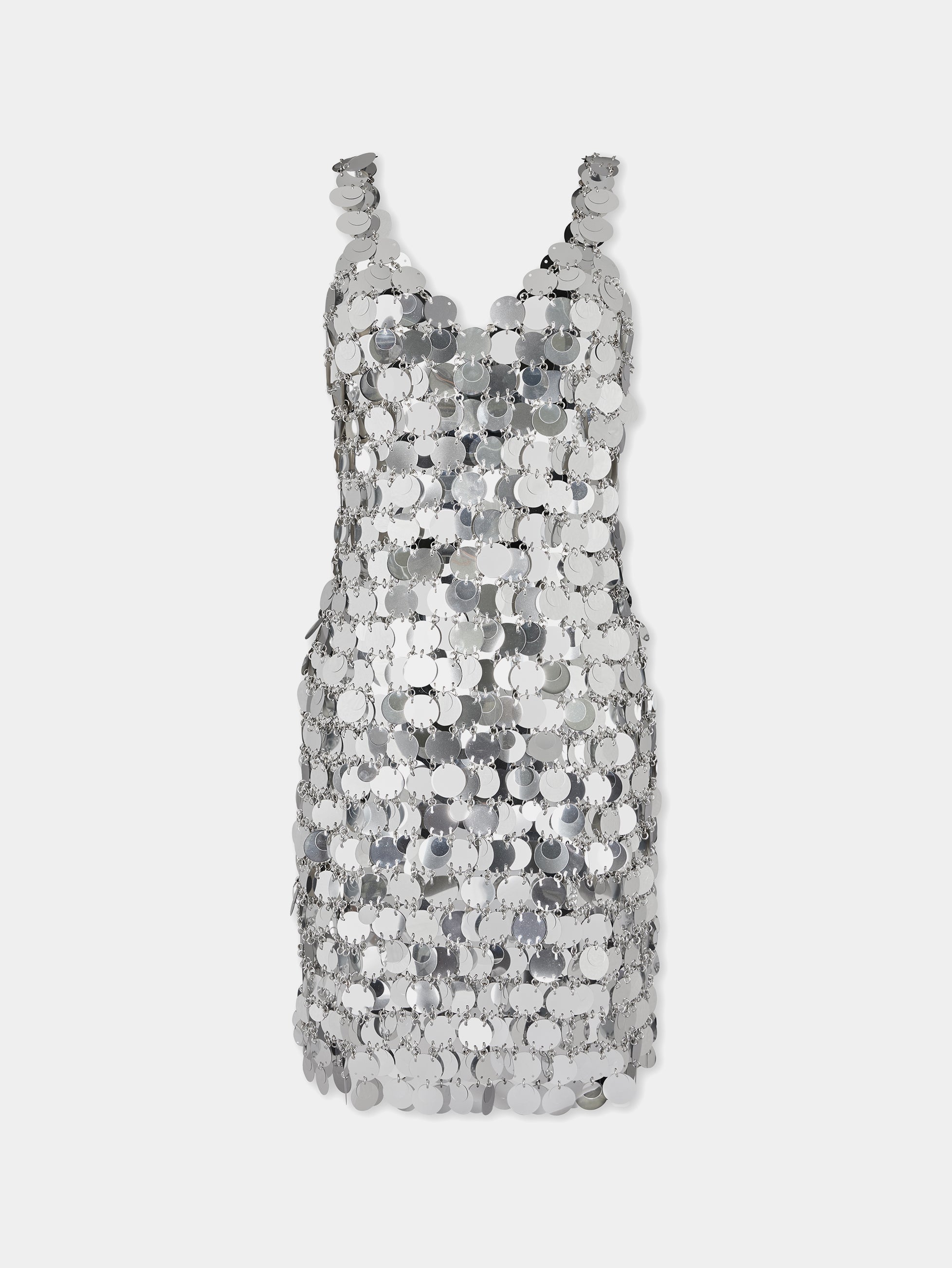 Silver sparkle discs dress | Rabanne