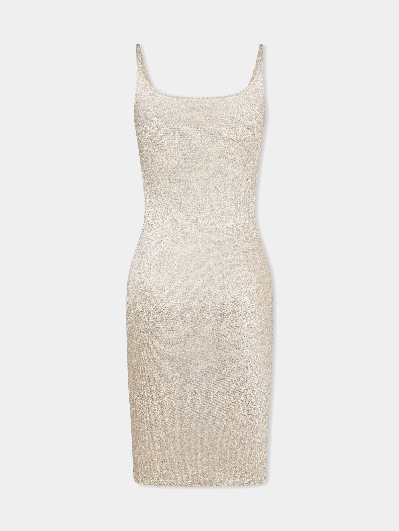 Gold sleeveless drapé pression mini dress - Image 3